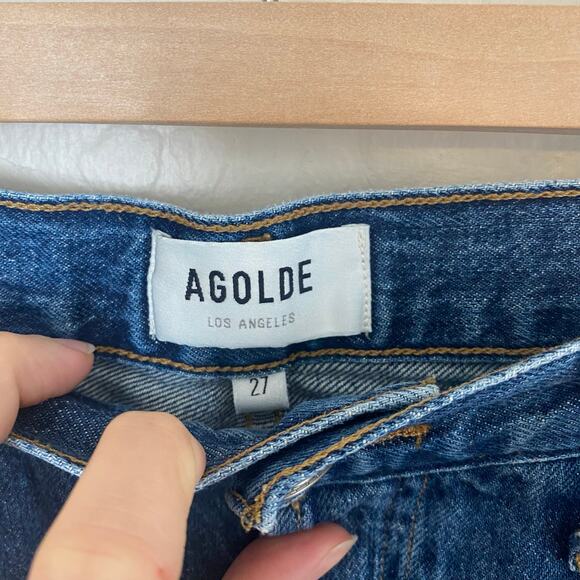 Agolde Parker Jeans Womens Size 27 Cropped Mid Rise Straight Leg Organic Cotton - Picture 4 of 5